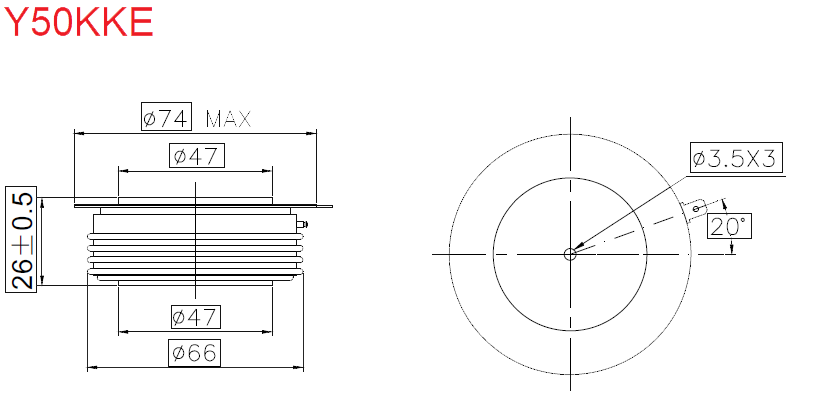 نمودار فنی تریستور دیسکی y50kke