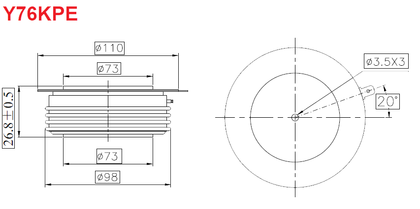 نمودار فنی تریستور دیسکی y76kPE